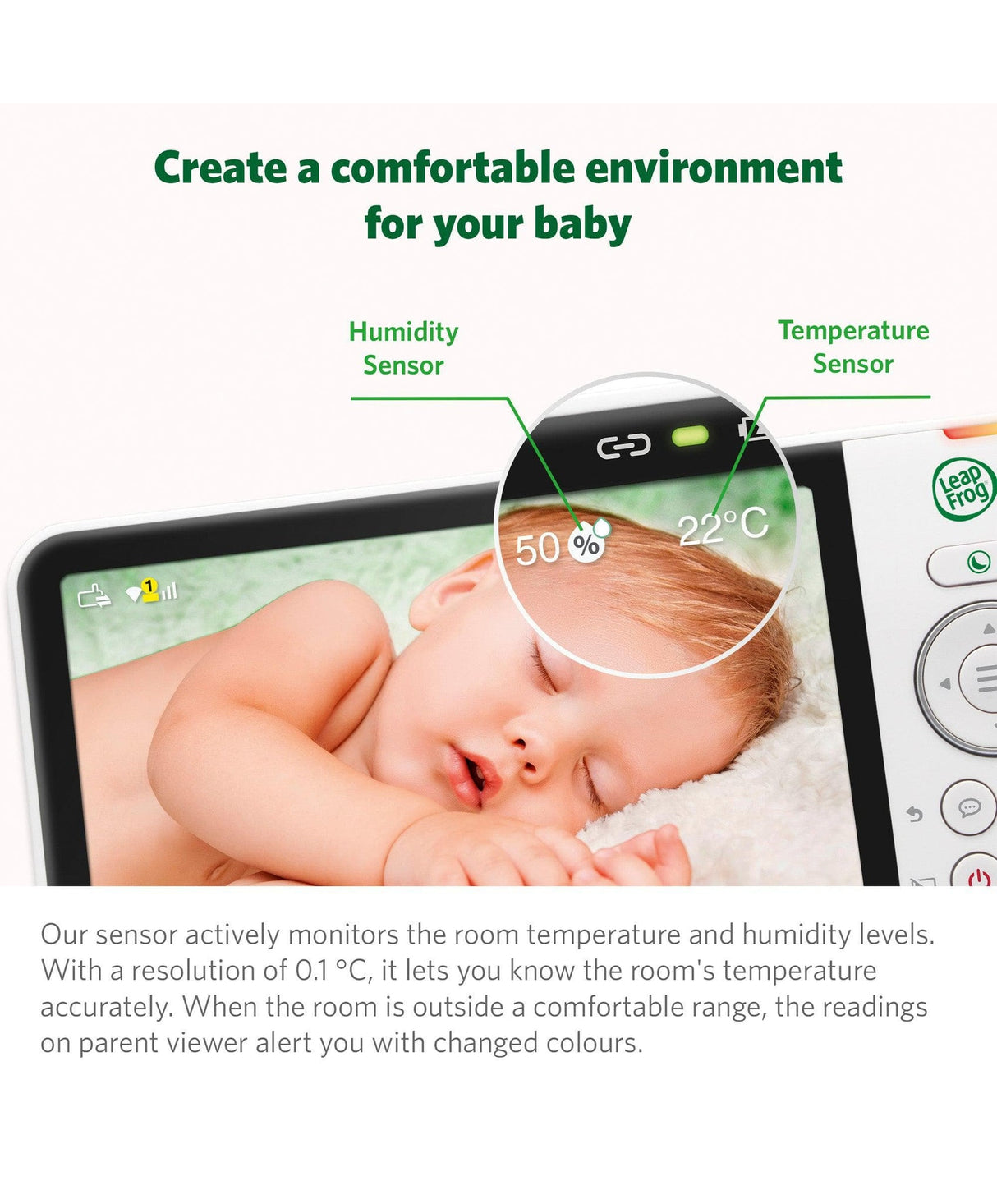 LeapFrog LF815HD 5″ Smart Video Baby Monitor with Colour Night Vision