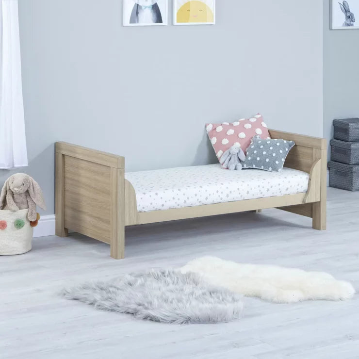 Babymore Luno 2 Piece Nursery Furniture Set with Cot Bed & Dresser - Oak