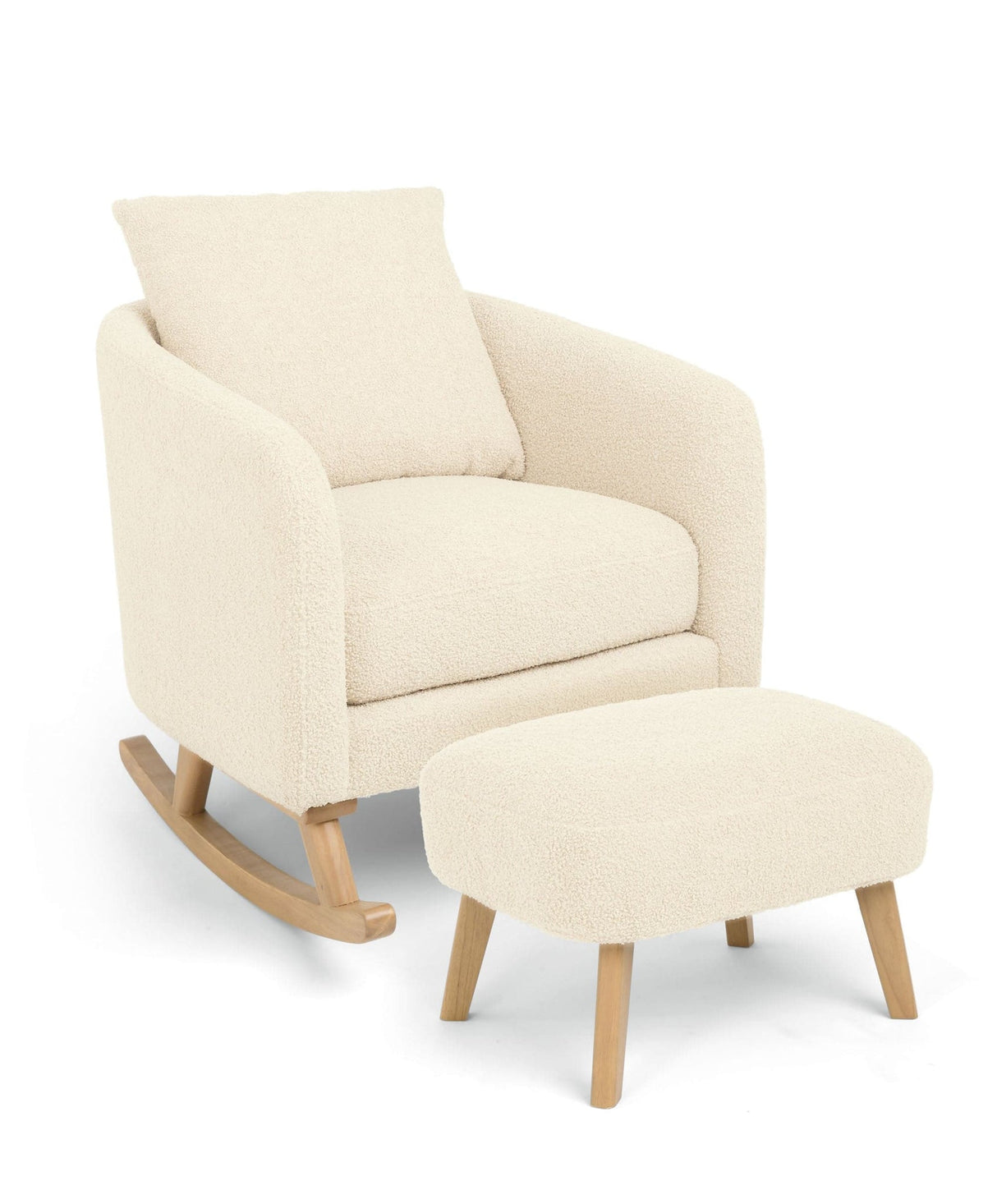 Mamas & Papas Alma Nursing Chair with Footstool - Off White Boucle