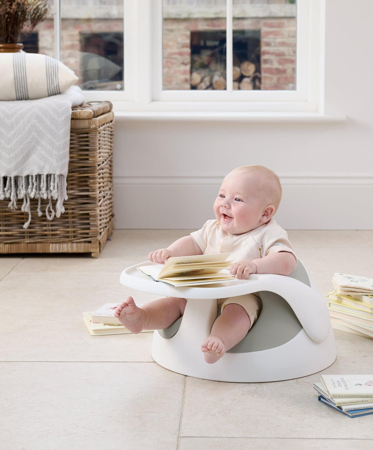 Mamas & Papas Snug Floor Seat with Activity Tray - Pebble Grey