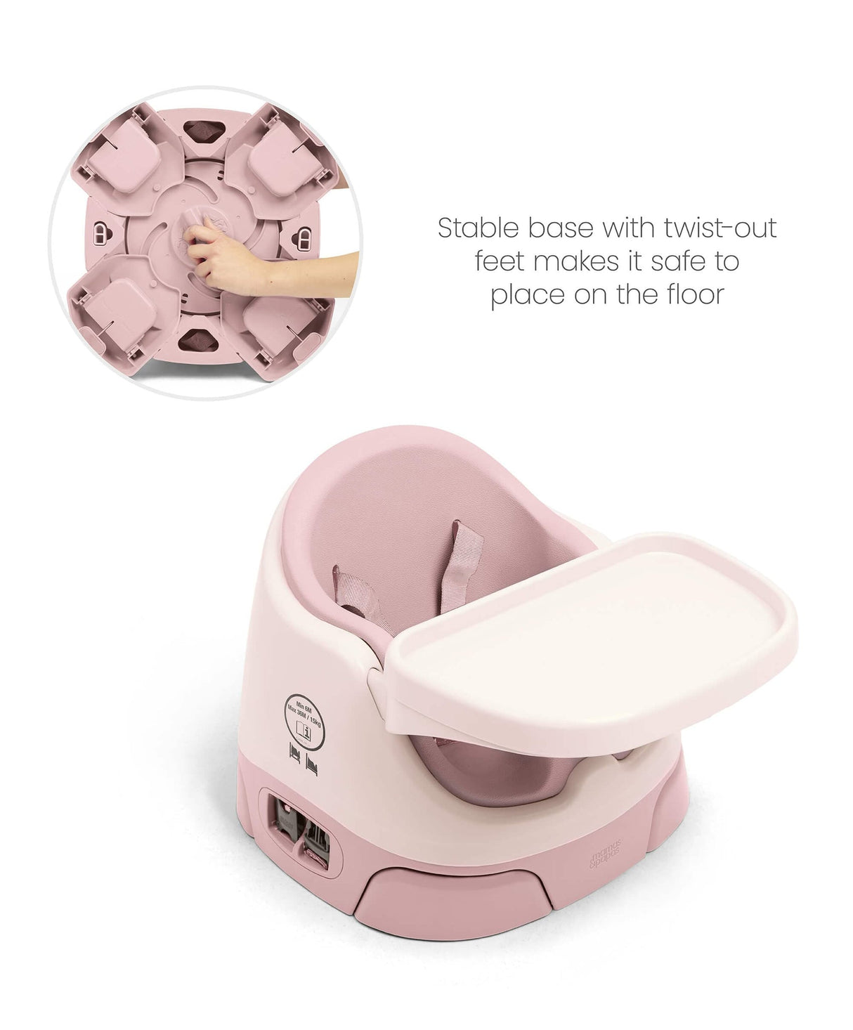 Mamas & Papas Baby Bug 3-in-1 Floor & Booster Seat with Activity Tray - Blossom
