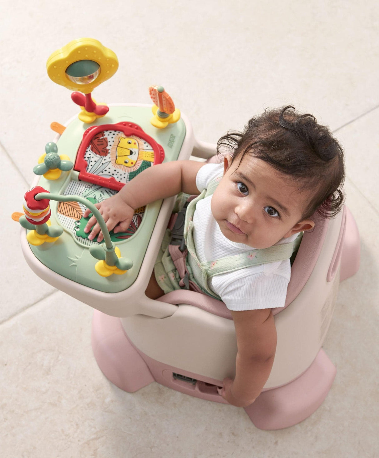 Mamas & Papas Baby Bug 3-in-1 Floor & Booster Seat with Activity Tray - Blossom