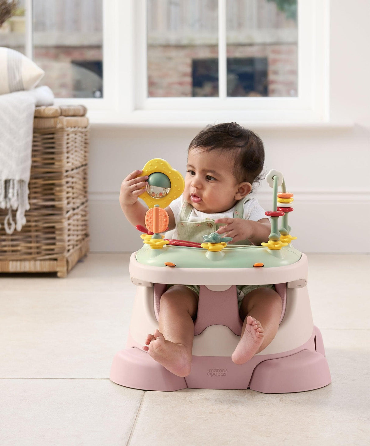Mamas & Papas Baby Bug 3-in-1 Floor & Booster Seat with Activity Tray - Blossom