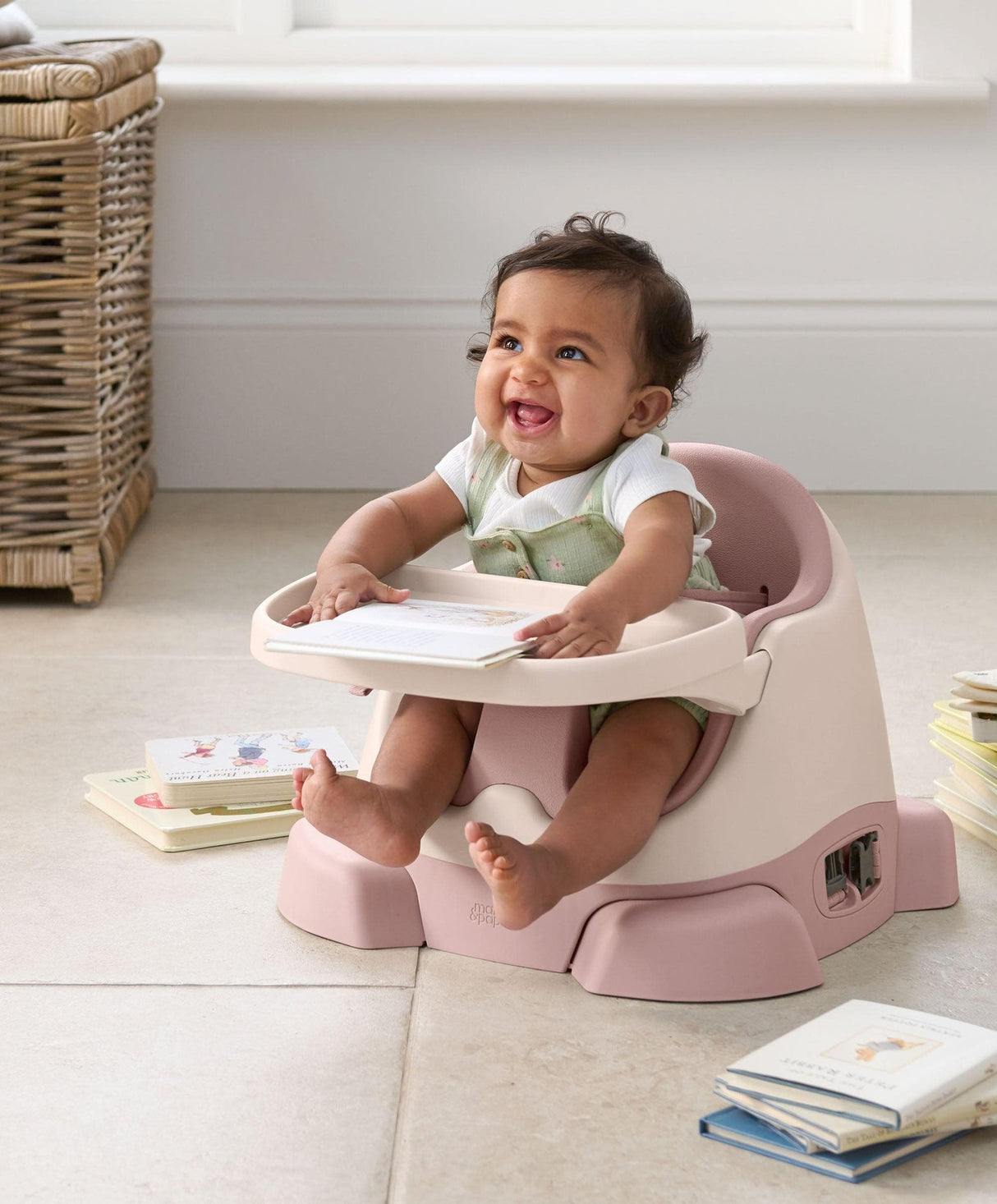 Mamas & Papas Baby Bug 3-in-1 Floor & Booster Seat with Activity Tray - Blossom