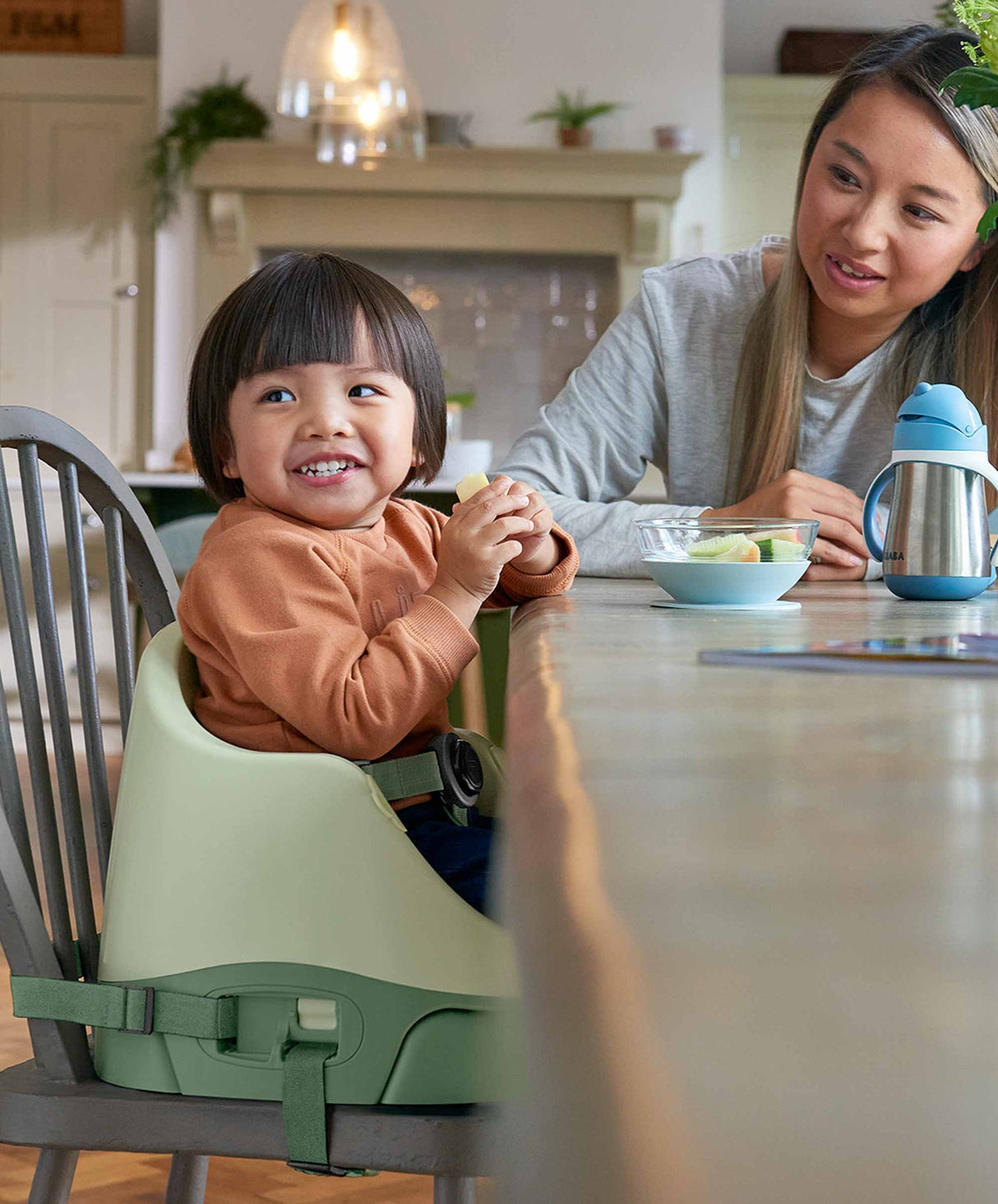 Mamas & Papas Baby Bug 3-in-1 Floor & Booster Seat with Activity Tray - Eucalyptus Green