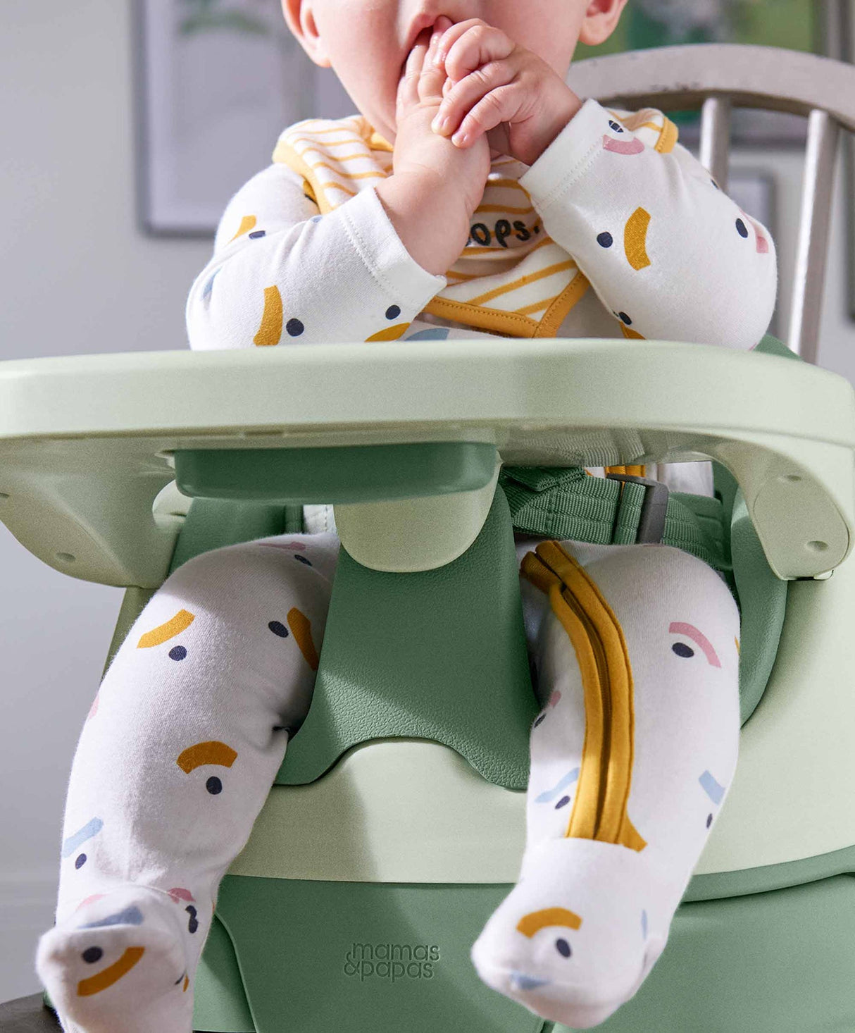 Mamas & Papas Baby Bug 3-in-1 Floor & Booster Seat with Activity Tray - Eucalyptus Green