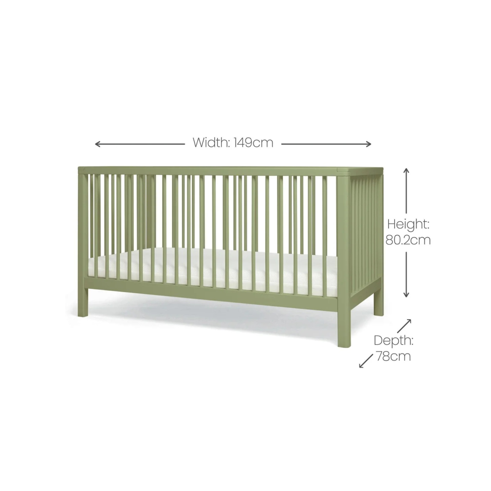 Mamas & Papas Solo Cot Bed - Moss Green