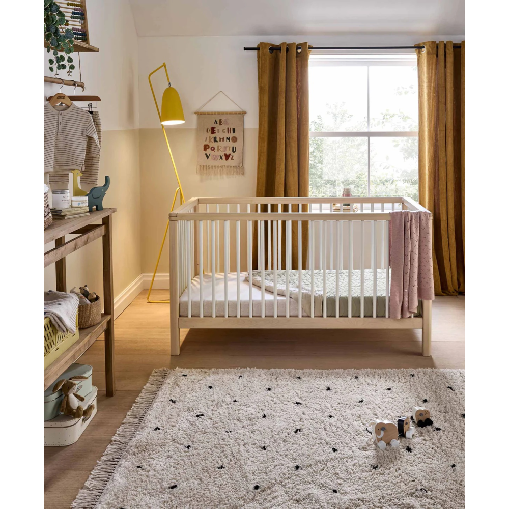 Mamas & Papas Solo Cot Bed - White / Natural