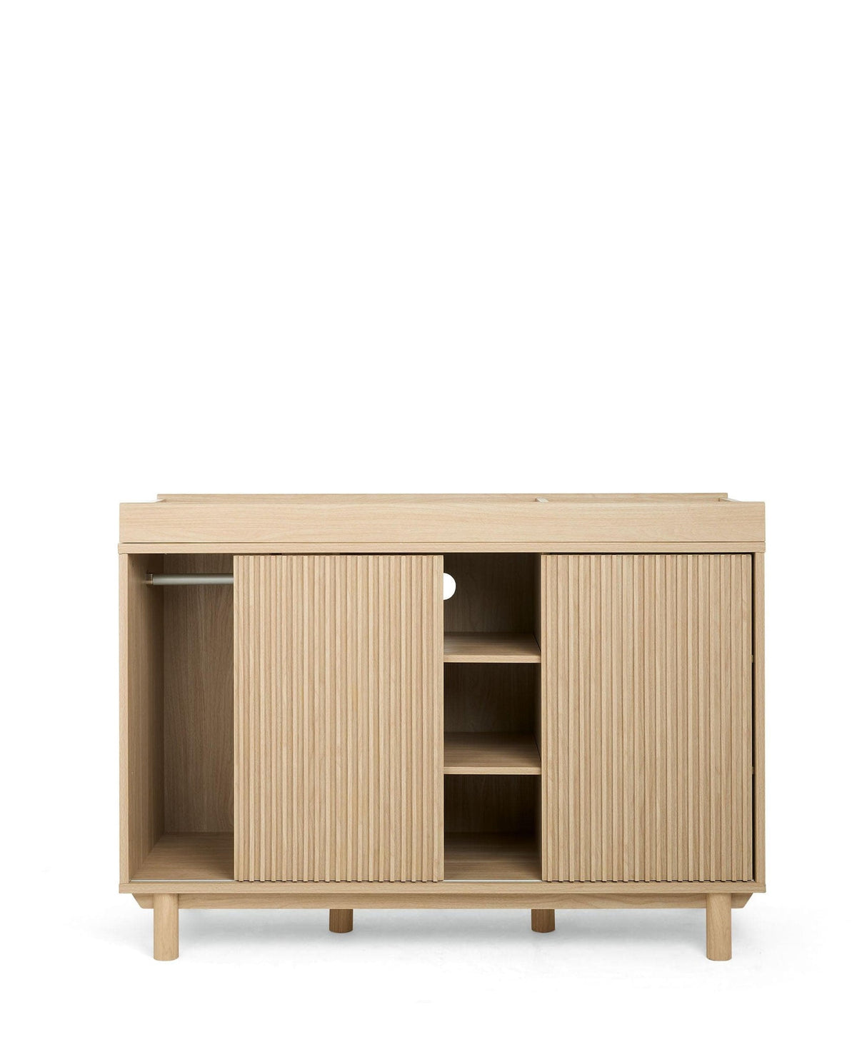 Mamas & Papas Oska 2 Piece Nursery Furniture Set with Cot Bed and Wide Dresser - Natural Oak