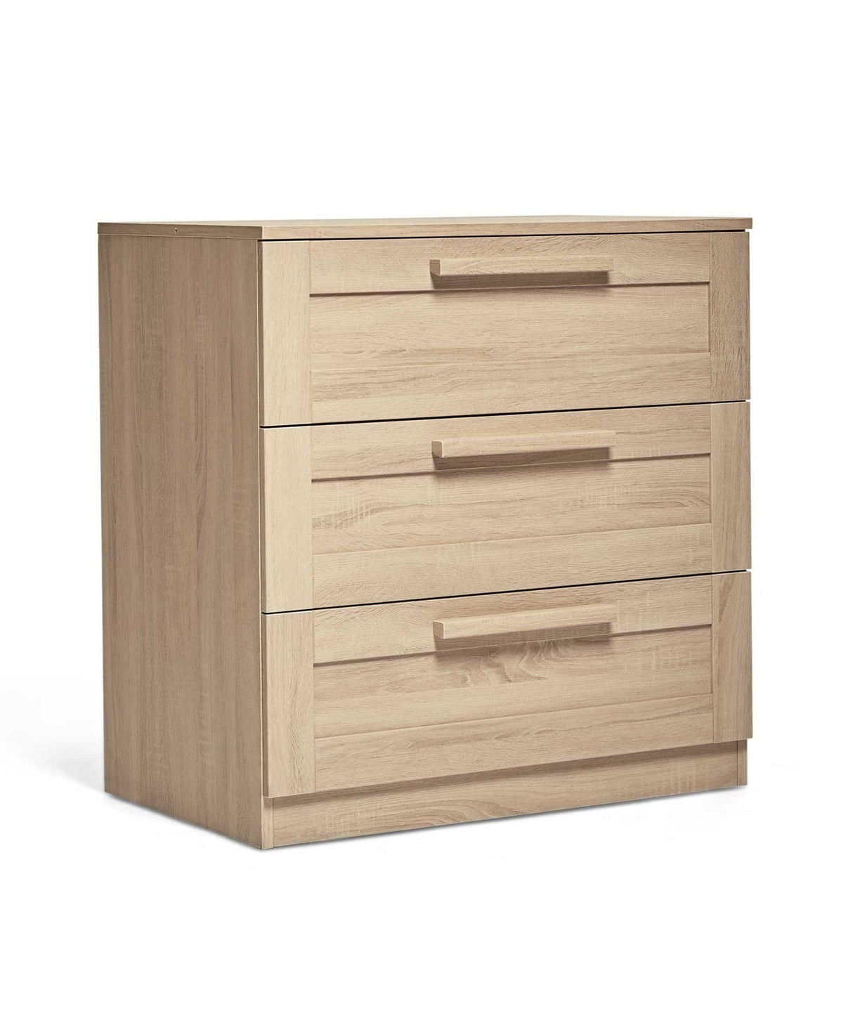 Mamas & Papas Atlas 3 Piece Nursery Furniture Set with Cot Bed, Dresser & Wardrobe - Light Oak