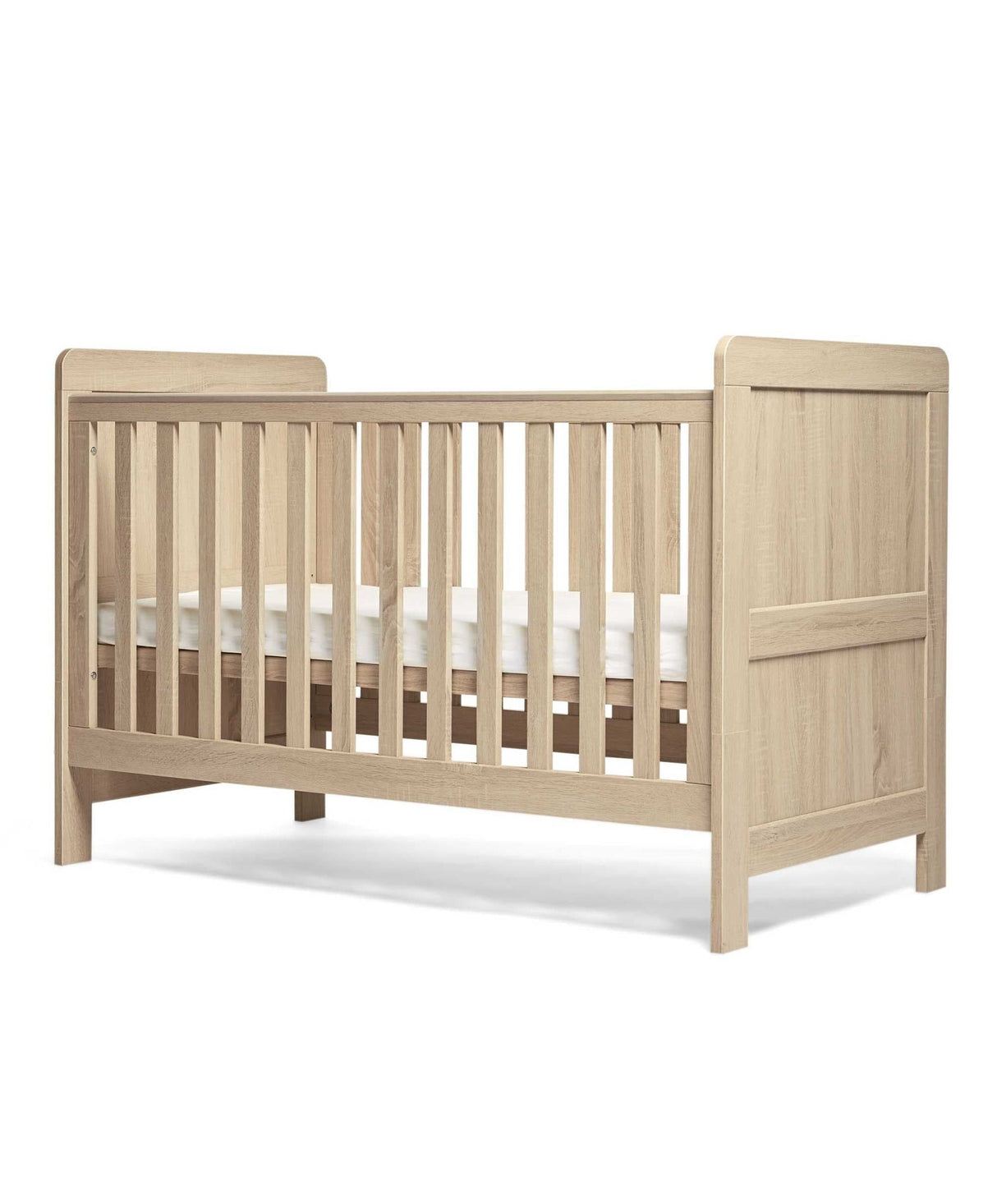 Mamas & Papas Atlas 3 Piece Nursery Furniture Set with Cot Bed, Dresser & Wardrobe - Light Oak