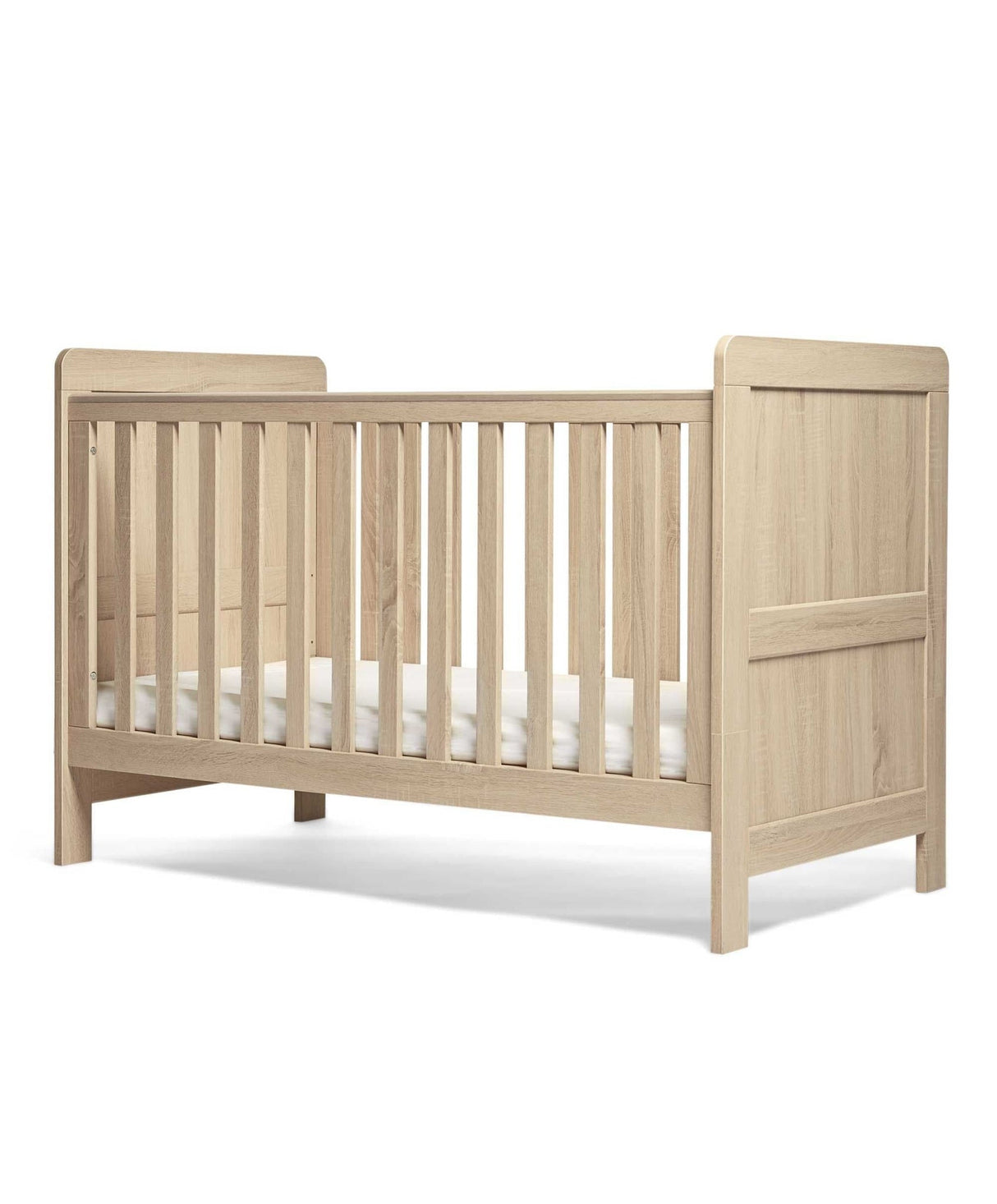Mamas & Papas Atlas 3 Piece Nursery Furniture Set with Cot Bed, Dresser & Wardrobe - Light Oak