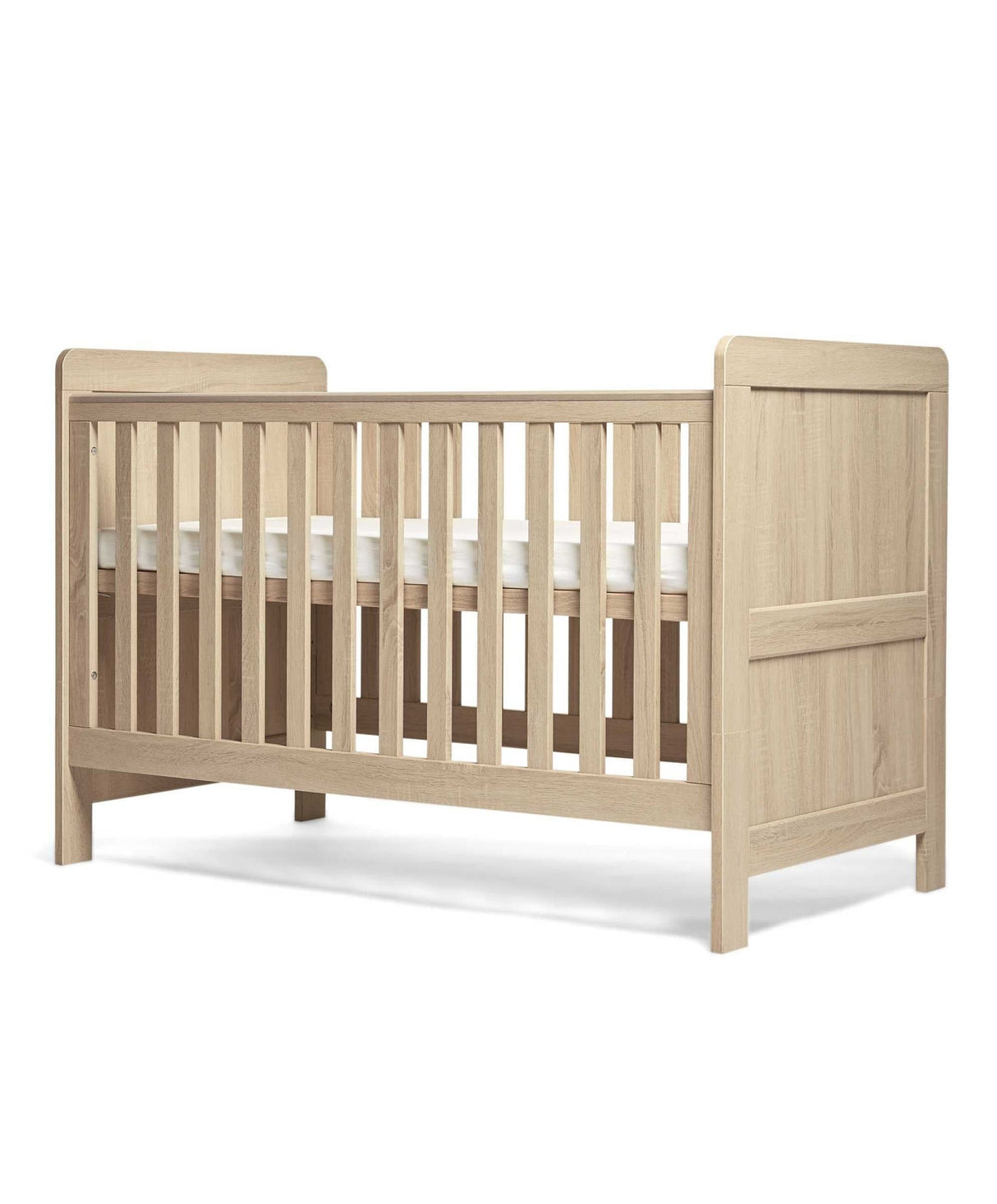 Mamas & Papas Atlas 3 Piece Nursery Furniture Set with Cot Bed, Dresser & Wardrobe - Light Oak