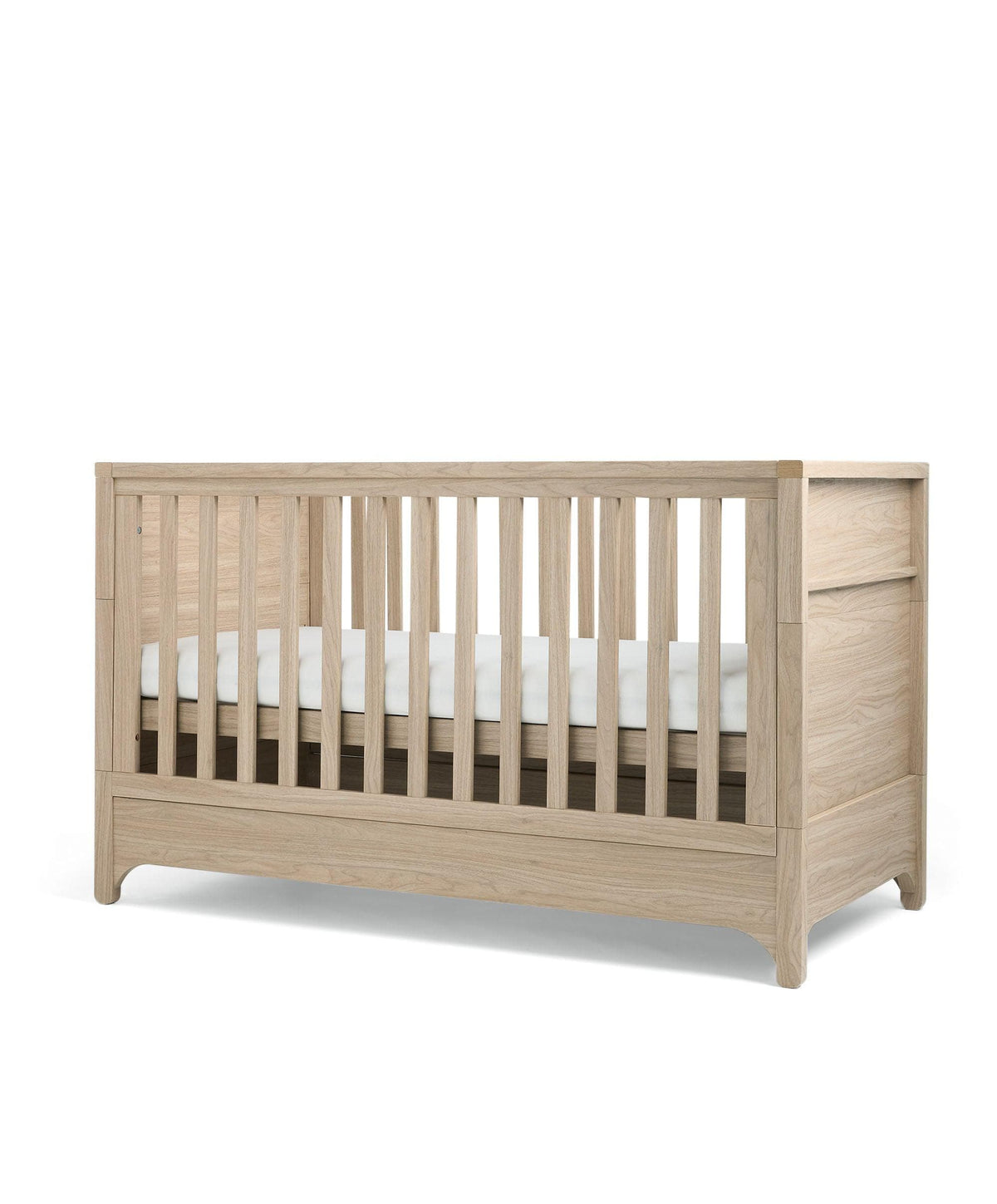 Mamas & Papas Barton 3 Piece Nursery Furniture Set with Cot Bed, Dresser and Wardrobe - Natural Oak