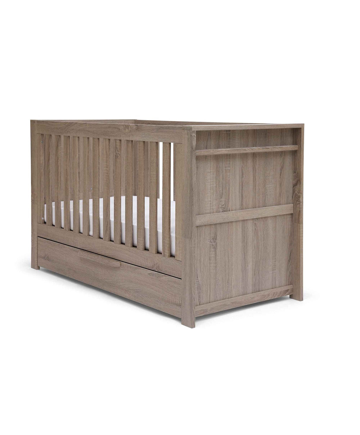 Mamas & Papas Franklin 3 Piece Nursery Furniture Set with Cot Bed, Dresser and Wardrobe - Grey Wash
