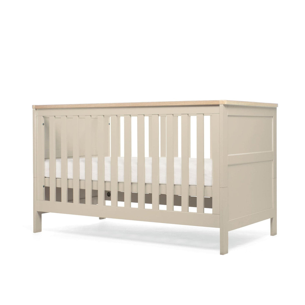 Mamas & Papas Wedmore 2 Piece Nursery Furniture Set with Cotbed and Dresser/Changer - Cashmere/Oak