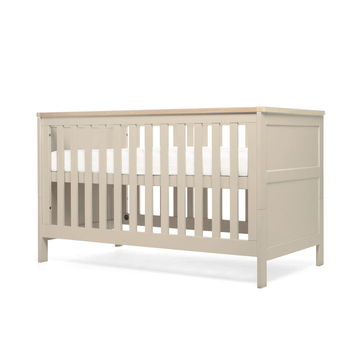 Mamas & Papas Wedmore 2 Piece Nursery Furniture Set with Cotbed and Dresser/Changer - Cashmere/Oak