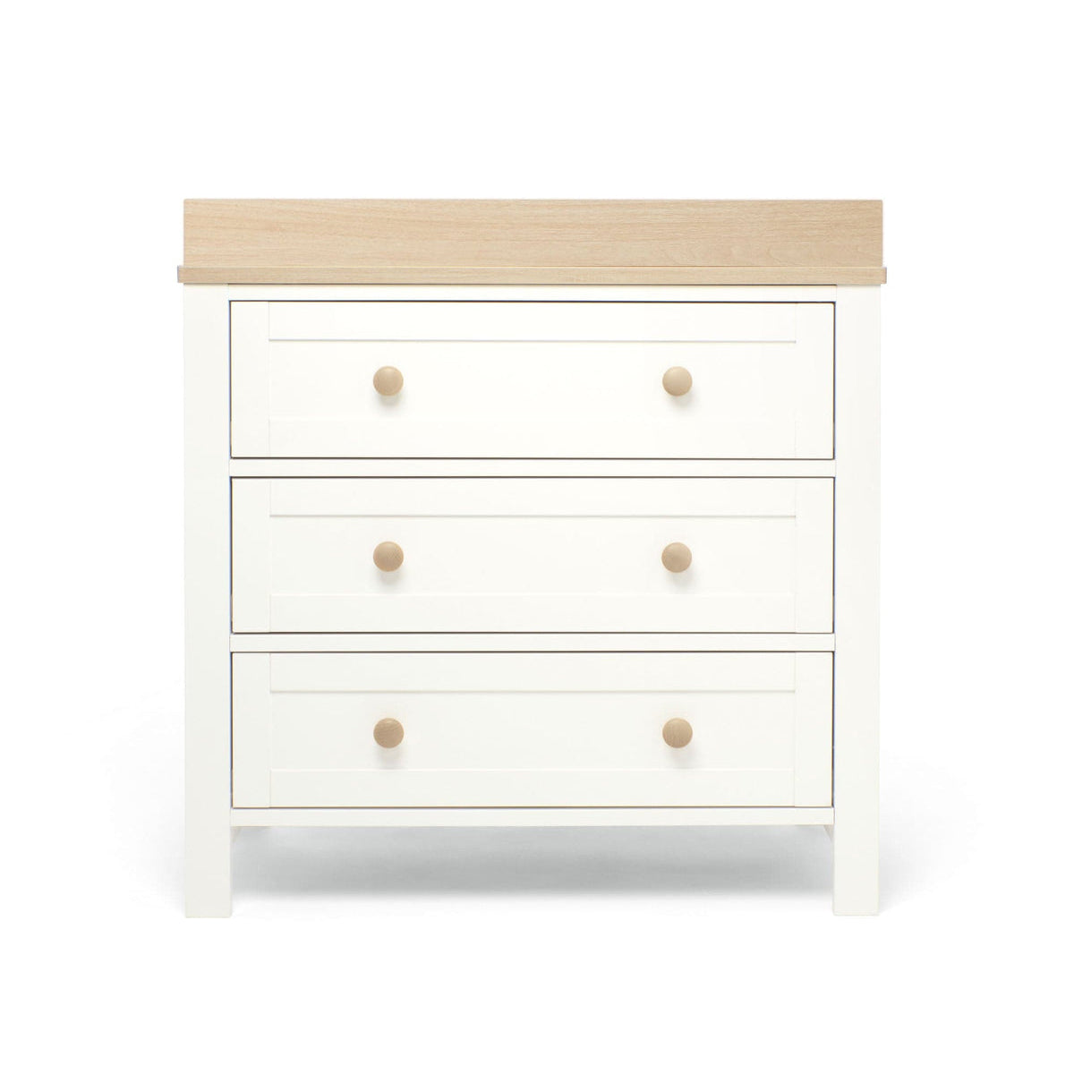 Mamas & Papas Wedmore 3 Piece Nursery Furniture Set with Cot Bed, Dresser and Wardrobe - White/Oak