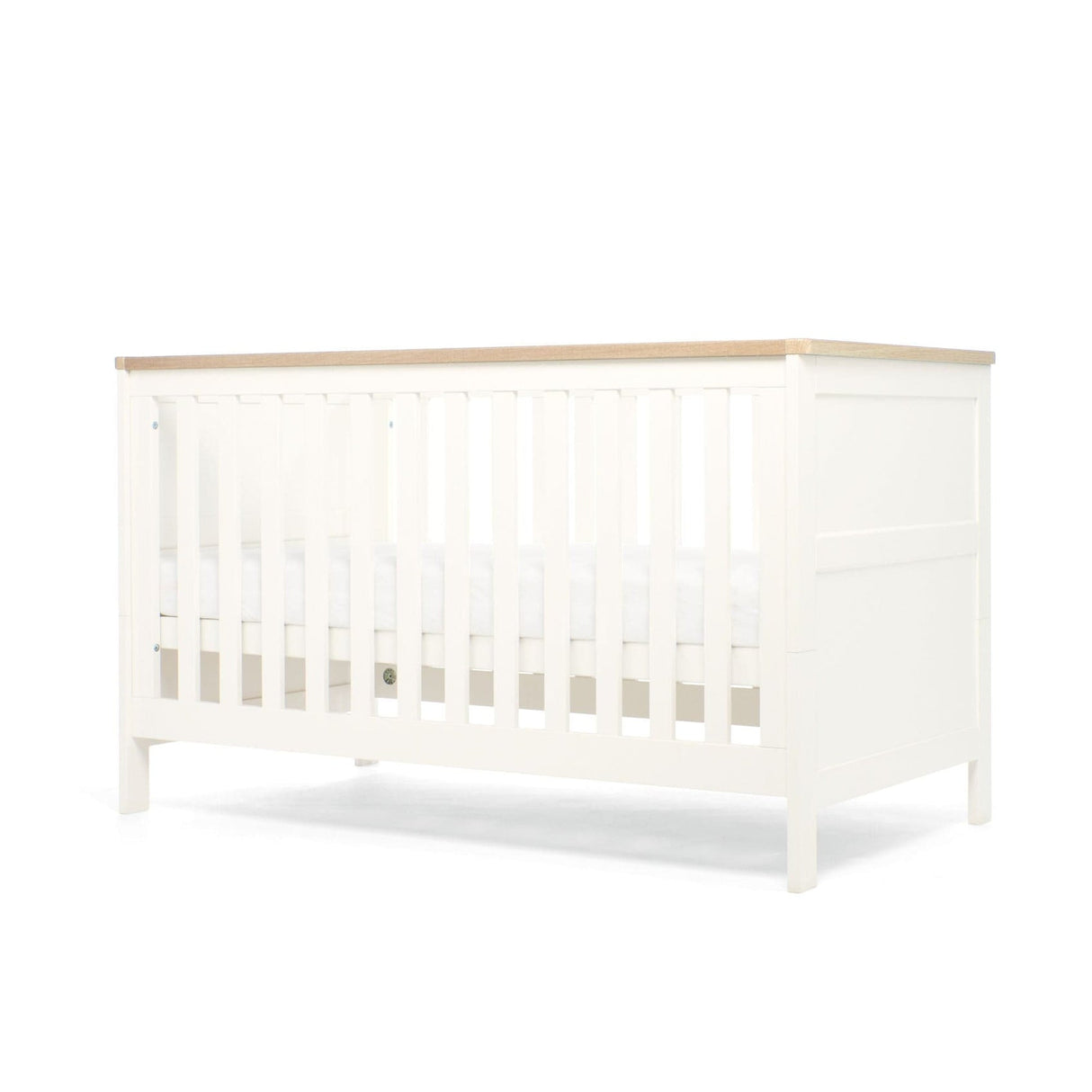 Mamas & Papas Wedmore 3 Piece Nursery Furniture Set with Cot Bed, Dresser and Wardrobe - White/Oak