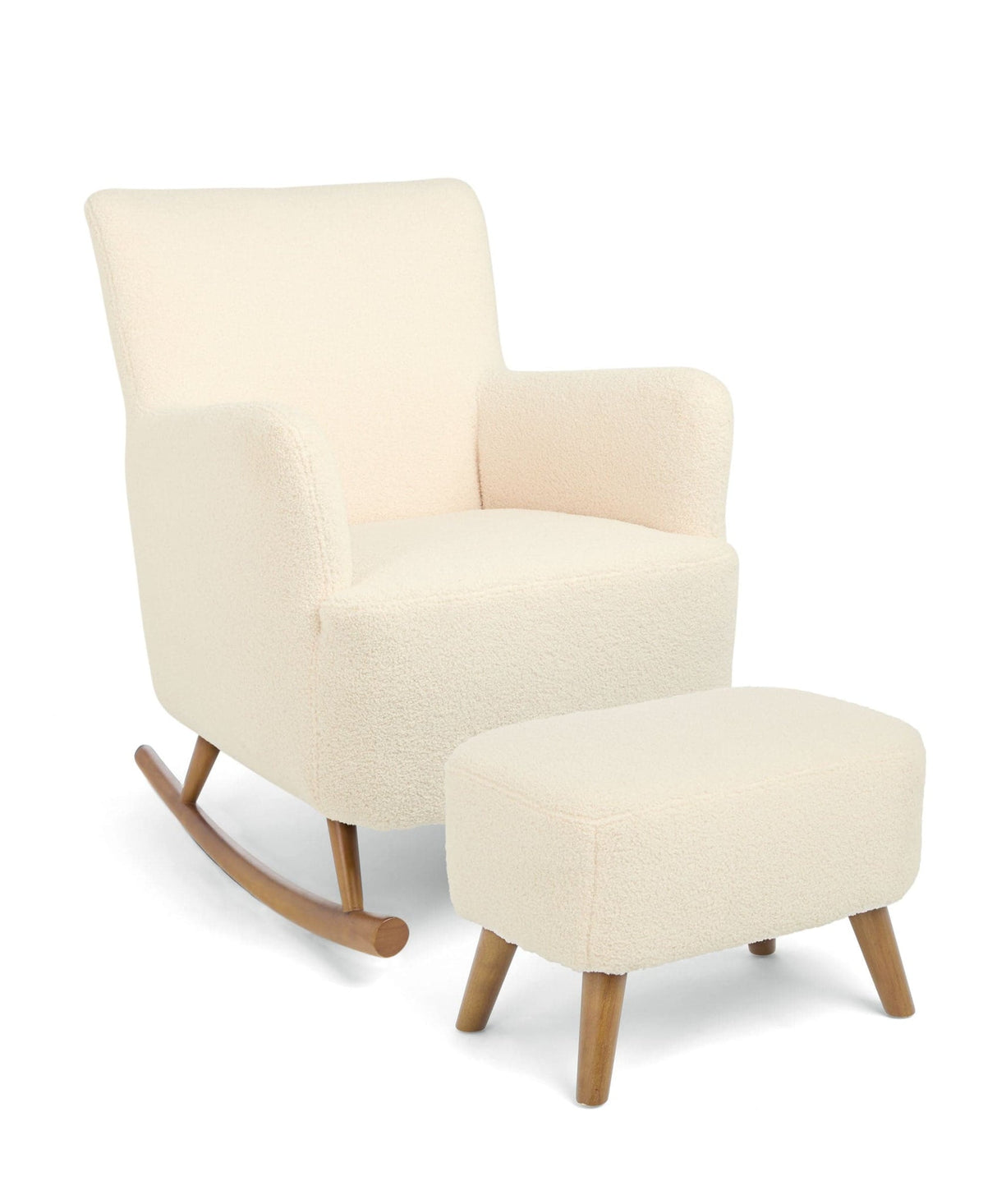 Mamas & Papas Elwood Nursing Chair with Footstool - Off White Boucle