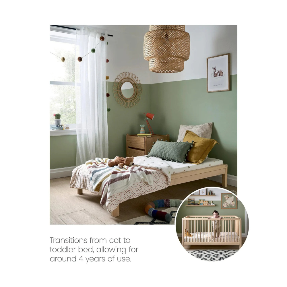 Mamas & Papas Solo Cot Bed - Natural