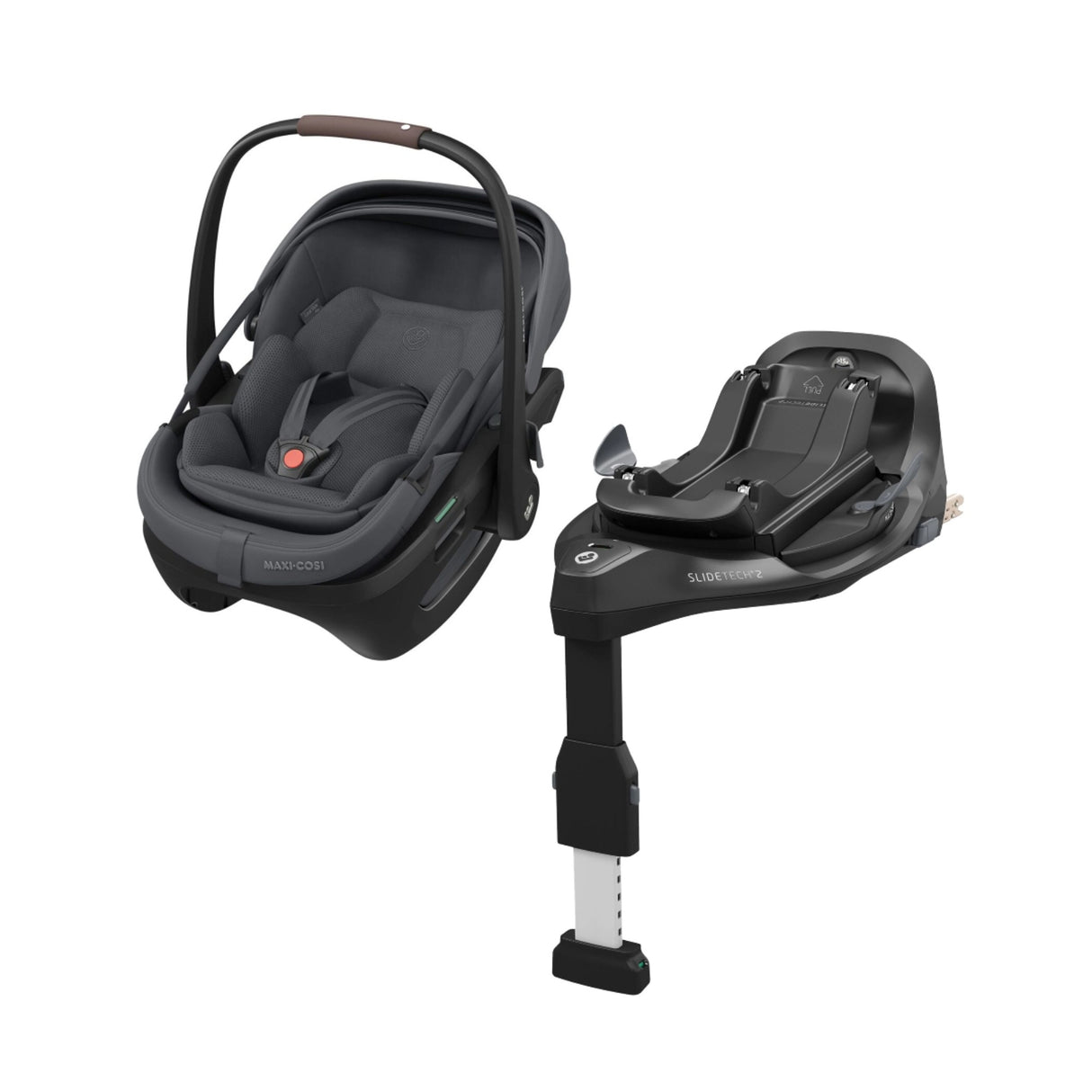 Maxi Cosi Coral Slide Pro Infant Car Seat & FamilyFix Slide Pro ISOFIX Base - Moon Graphite