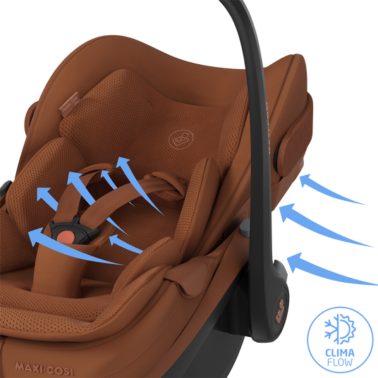 Maxi Cosi Fame 2026 Premium Family XL Travel System with Pebble Slide Pro Car Seat, Pearl XL Car Seat & Slide Pro Base - Copper Terra 24
