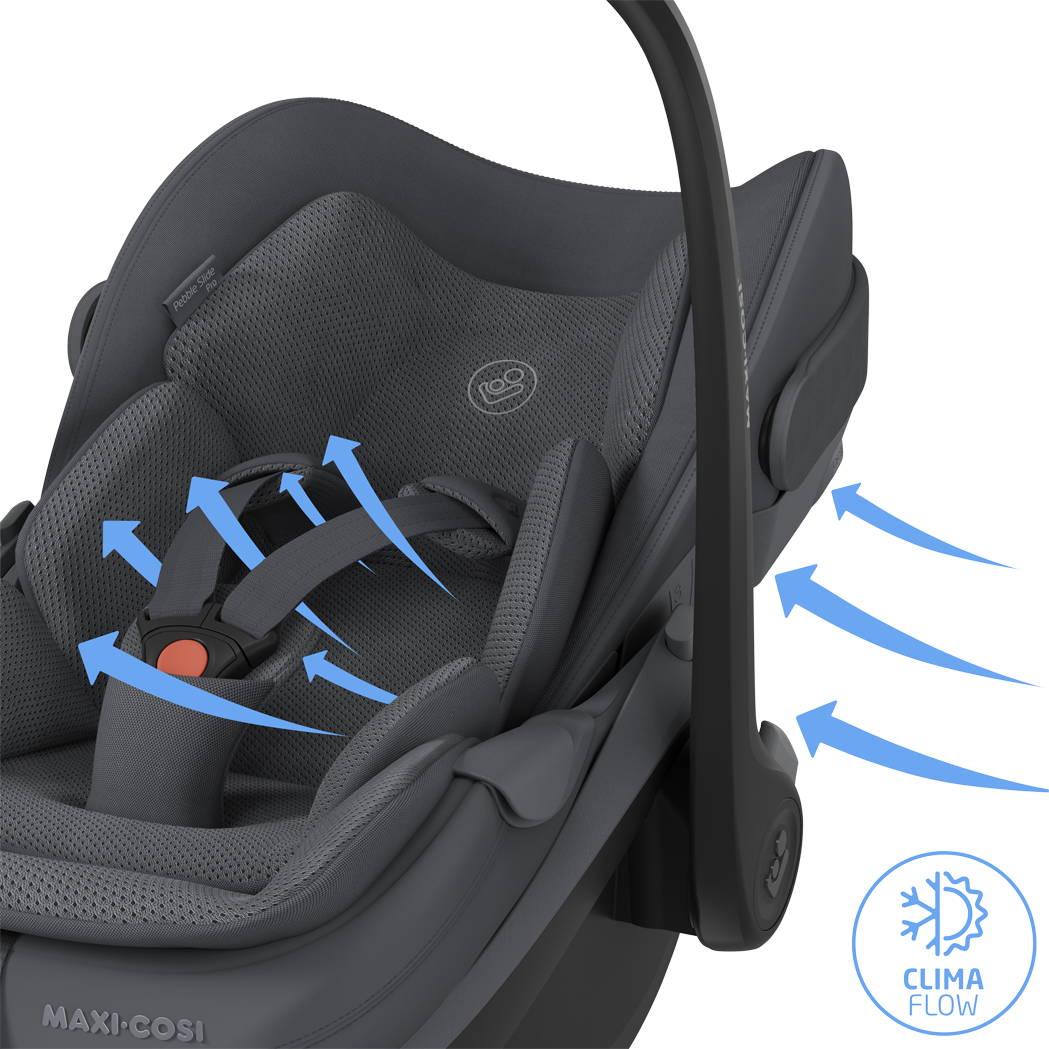 Maxi Cosi Fame 2026 Premium Family XL Travel System with Pebble Slide Pro Car Seat, Pearl XL Car Seat & Slide Pro Base - Moon Graphite 24