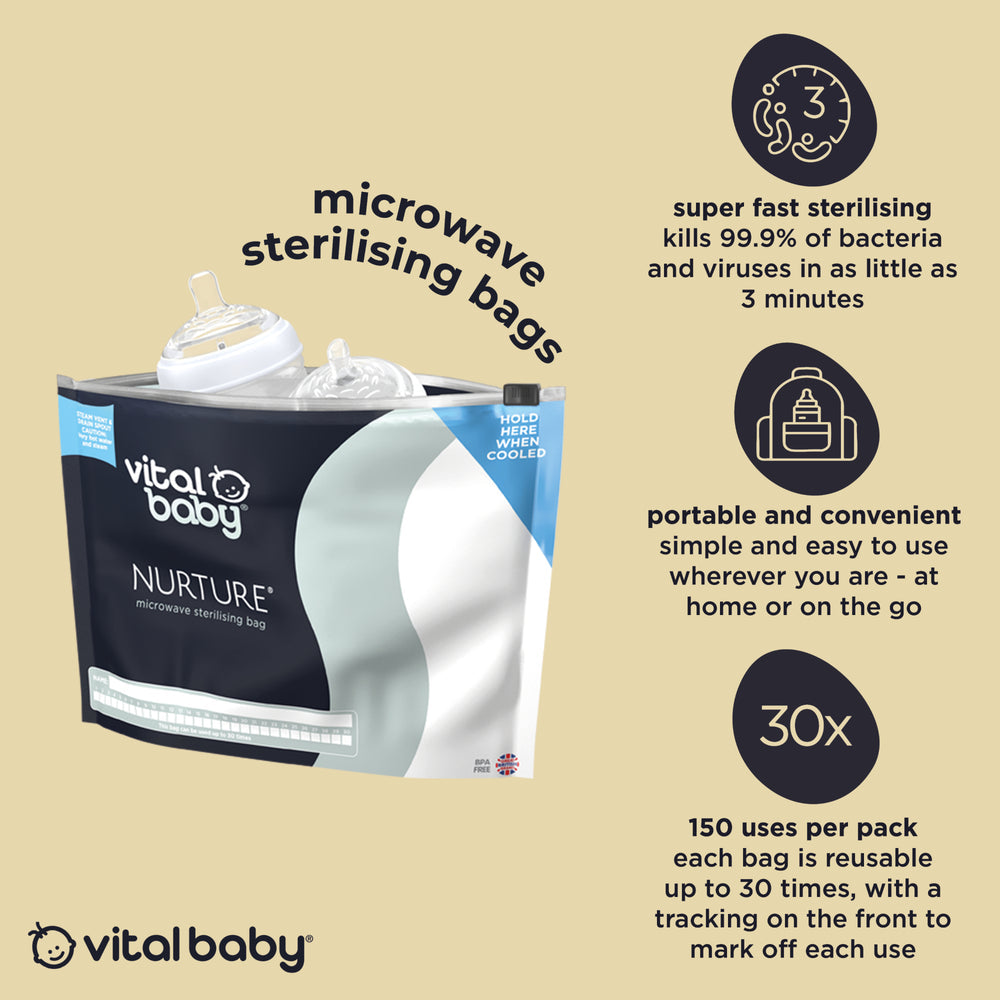 Vital Baby Microwave Sterilising Bags - 5 Pack