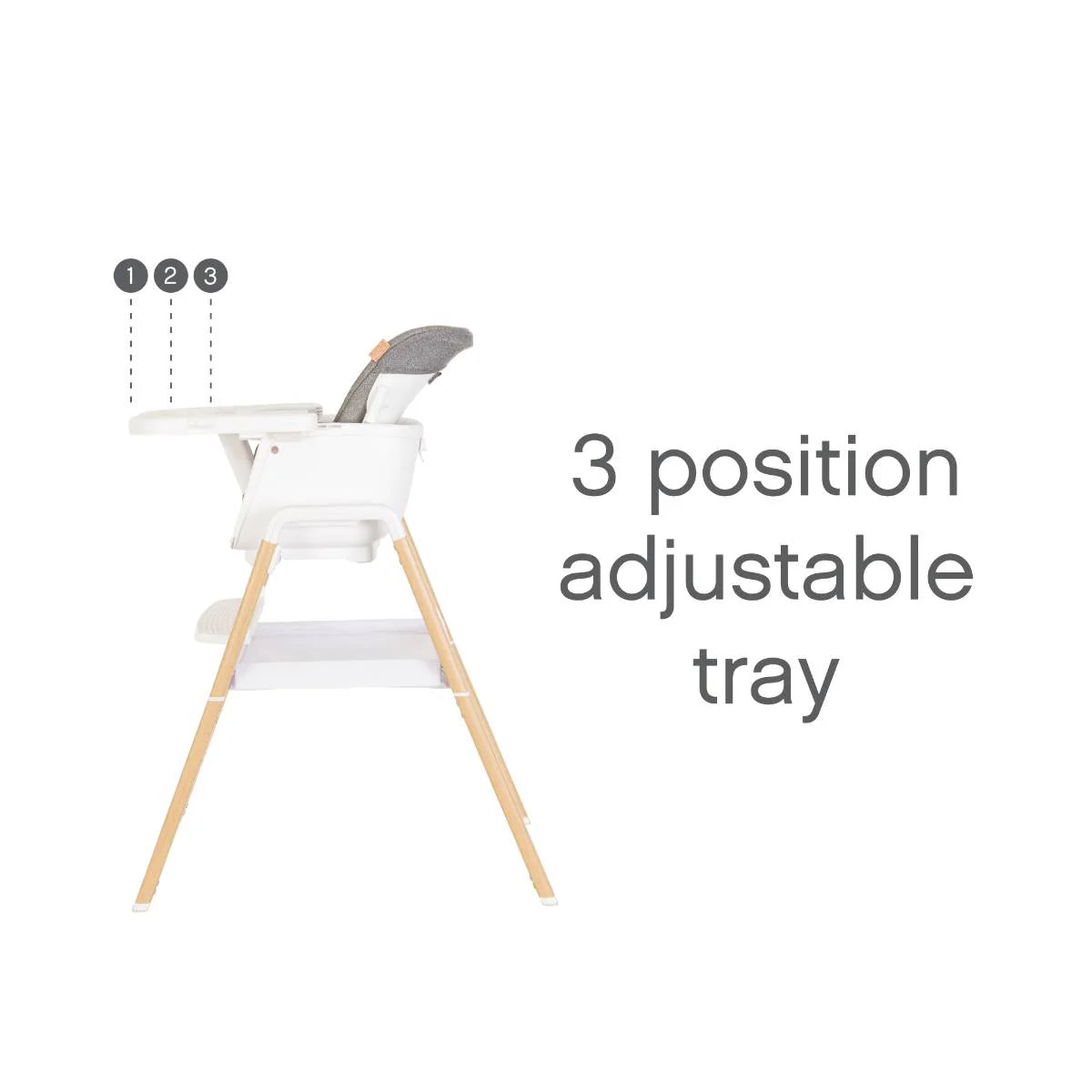 Tutti Bambini Nova Birth to 12 Years Complete Highchair Package - White & Oak