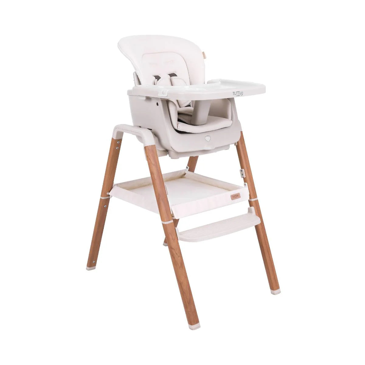 Tutti Bambini Nova Birth to 12 Years Complete Highchair Package - Scandinavian Walnut & Ecru