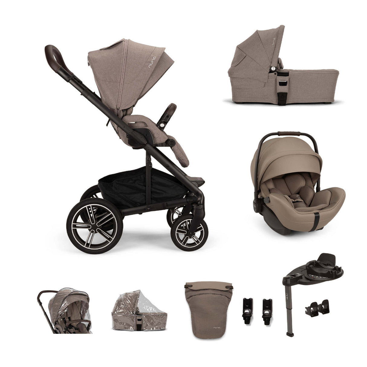 Nuna Mixx Next Travel System with ARRA Flex Car Seat & Curv ISOFIX Base - Cedar