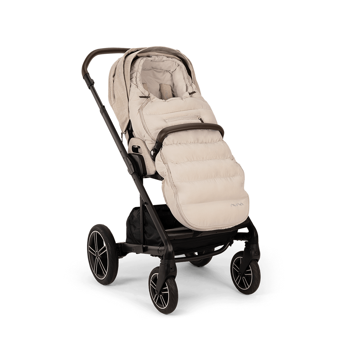 Nuna Winter Merino Wool Footmuff & Mittens Set - Biscotti