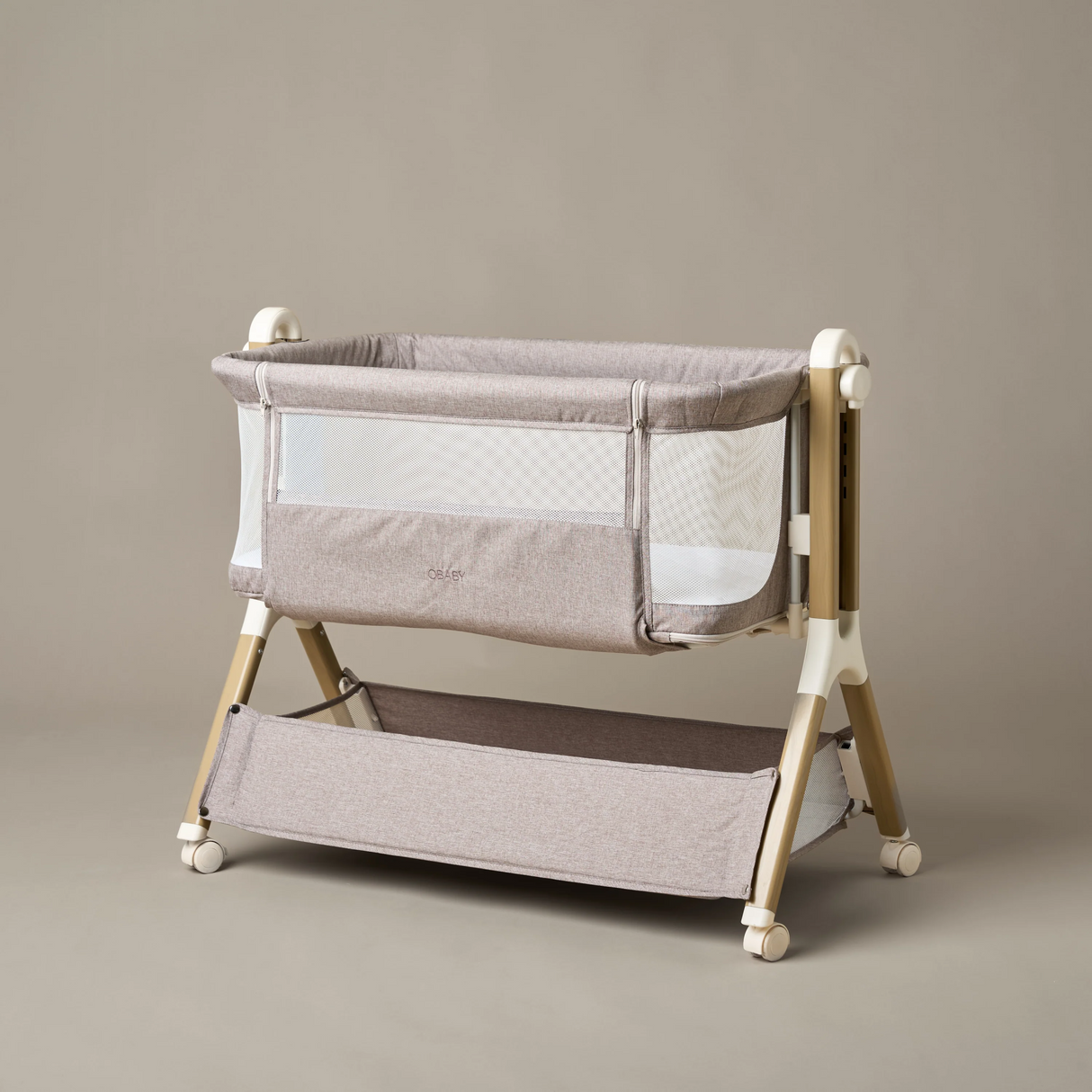 Obaby Cloud Bedside Crib - Nutmeg 1