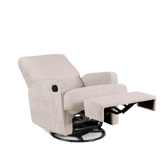 Obaby Madison Swivel Glider Recliner Chair - Chenille Marshmallow 3