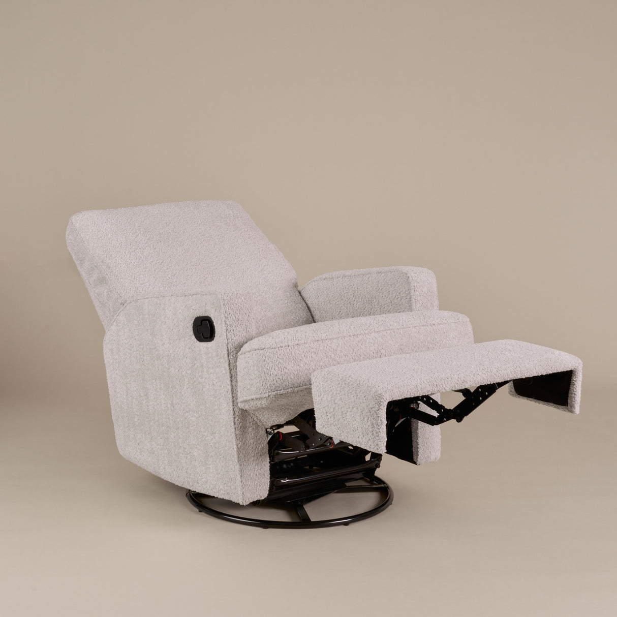 Obaby Madison Swivel Glider Recliner Chair - Chenille Marshmallow 8