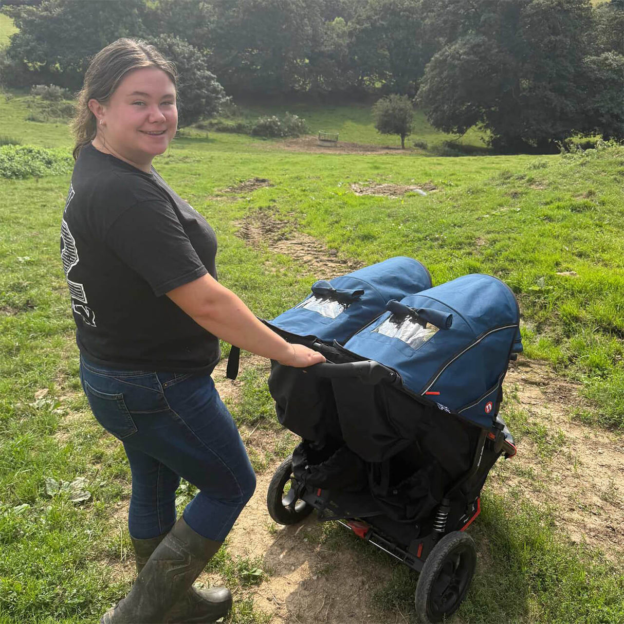 Out n About Nipper V6 Double Pushchair - Highland Blue