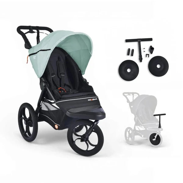 Out N About Nipper Compact Front Rider Bundle - Pebble Mint