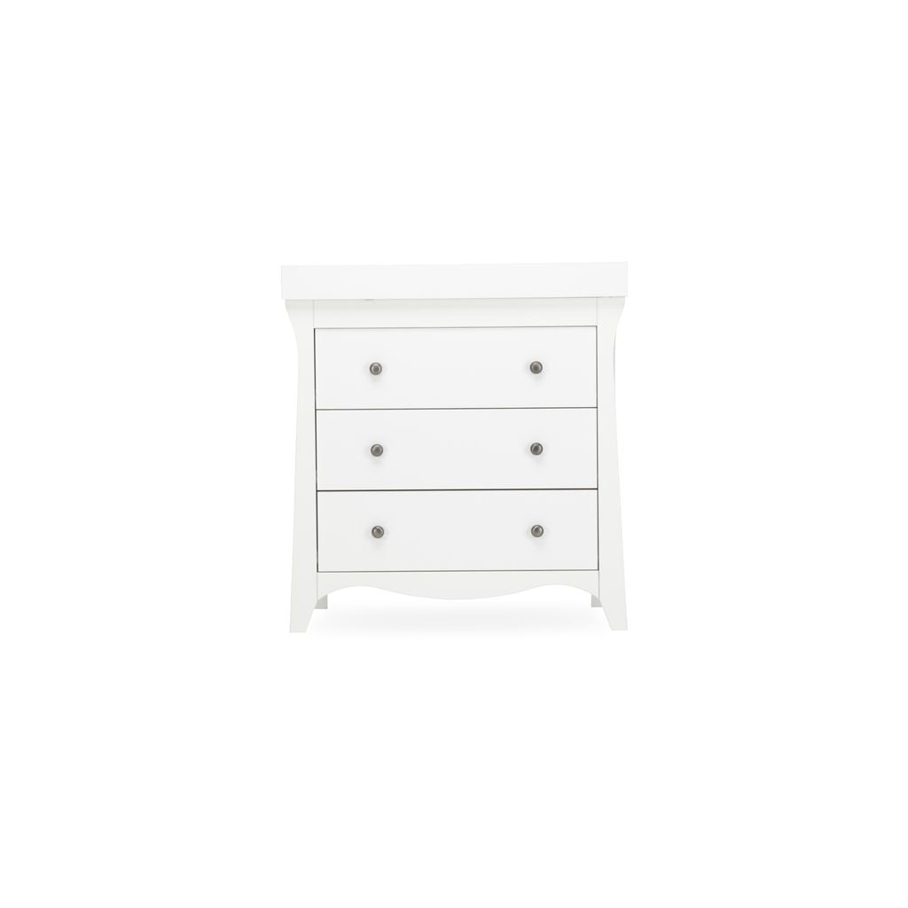 CuddleCo Clara 2 Piece Nursery Furniture Set with Cot Bed and Dresser - White