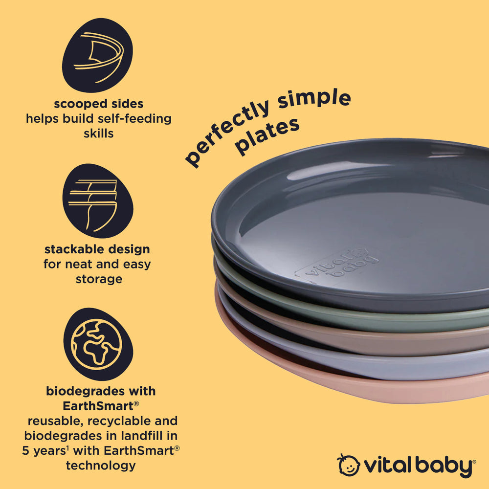 Vital Baby Perfectly Simple Plates 5 Pack - Natural