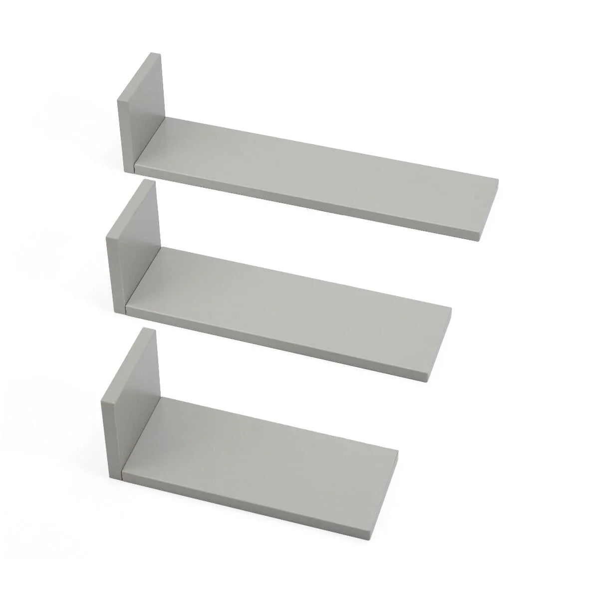 Tutti Bambini Rio Set of Three L-Shaped Wall Shelves - Dove Grey