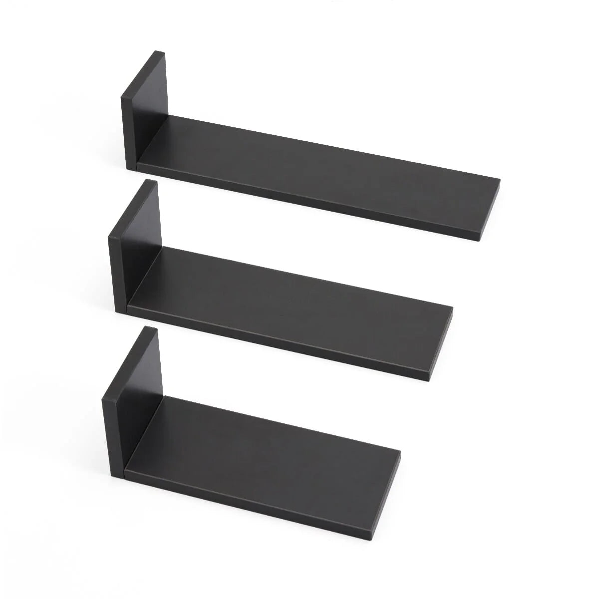 Tutti Bambini Rio Set of Three L-Shaped Wall Shelves - Slate Grey