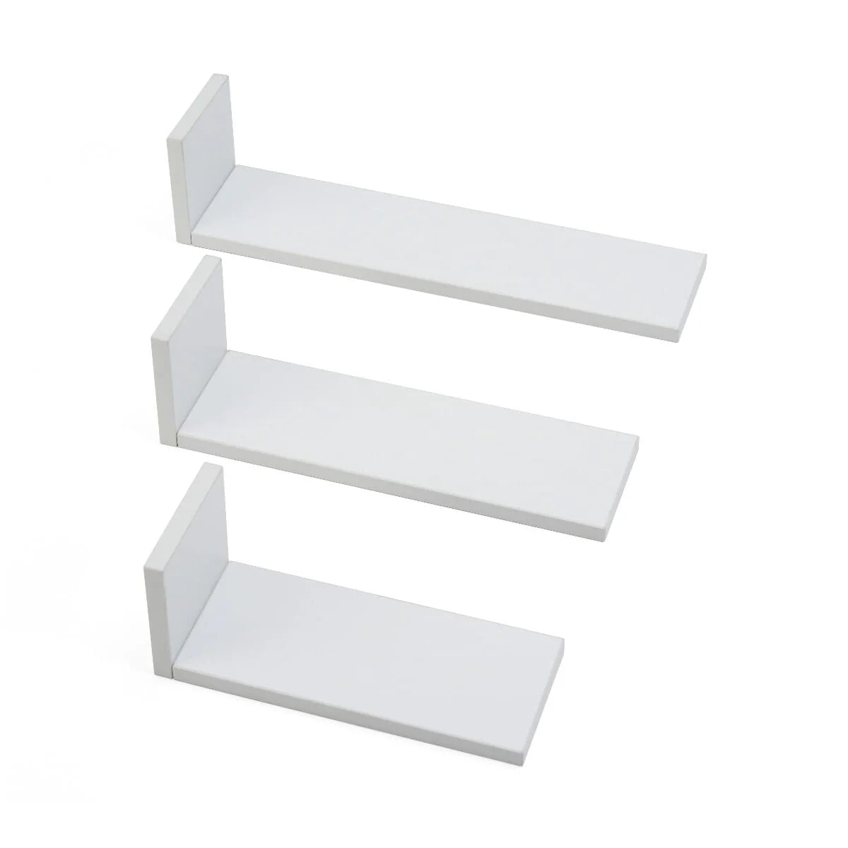 Tutti Bambini Rio Set of Three L-Shaped Wall Shelves - White