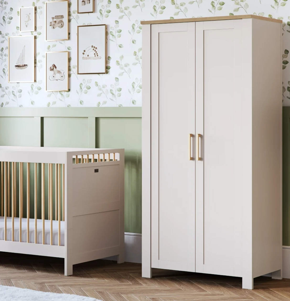 Silver Cross Seville Nursery Double Wardrobe - Cashmere Oak