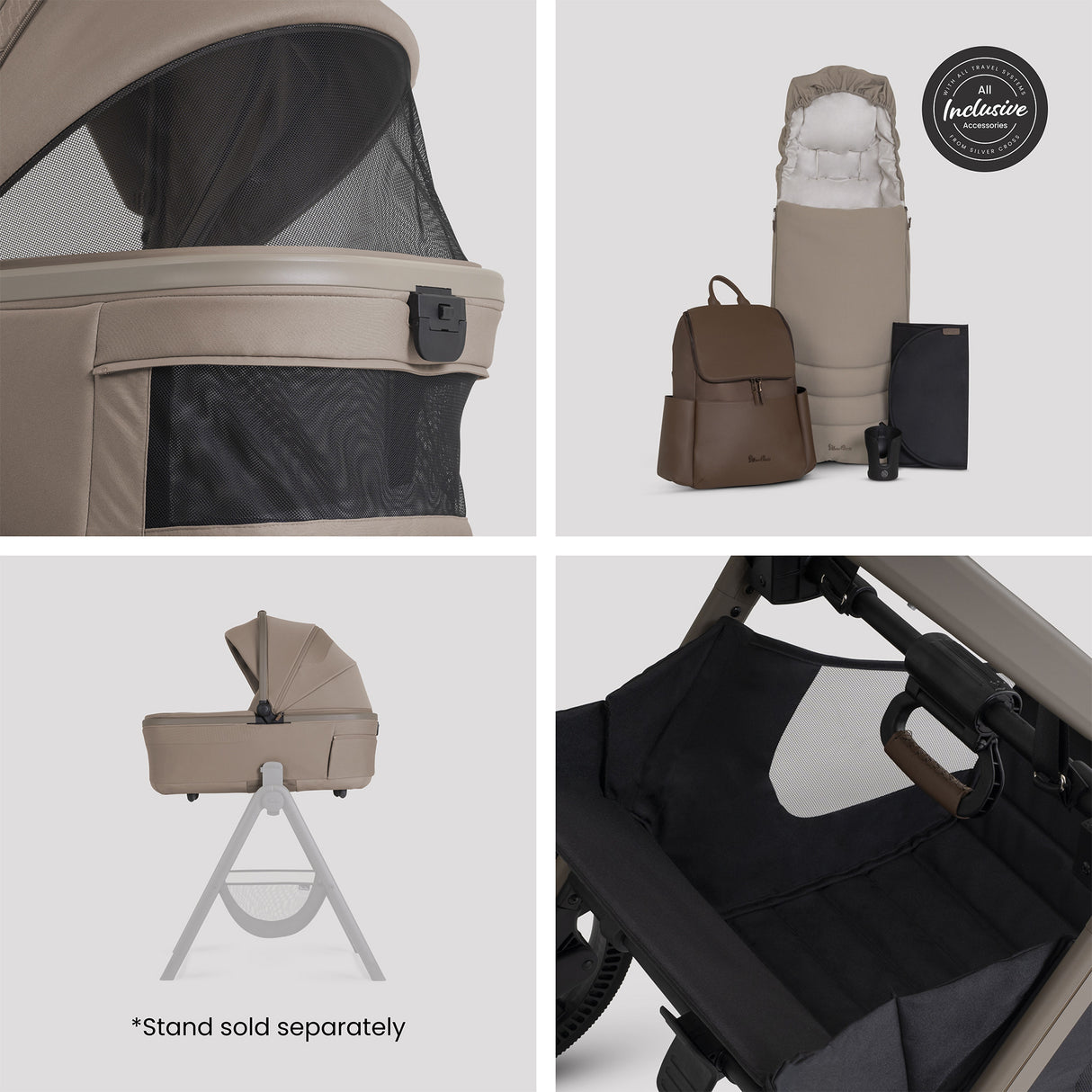 Silver Cross Cove 2 Ultimate Family Bundle inc Glide Car Seat, Approach Car Seat & Base Plus - Champagne 7