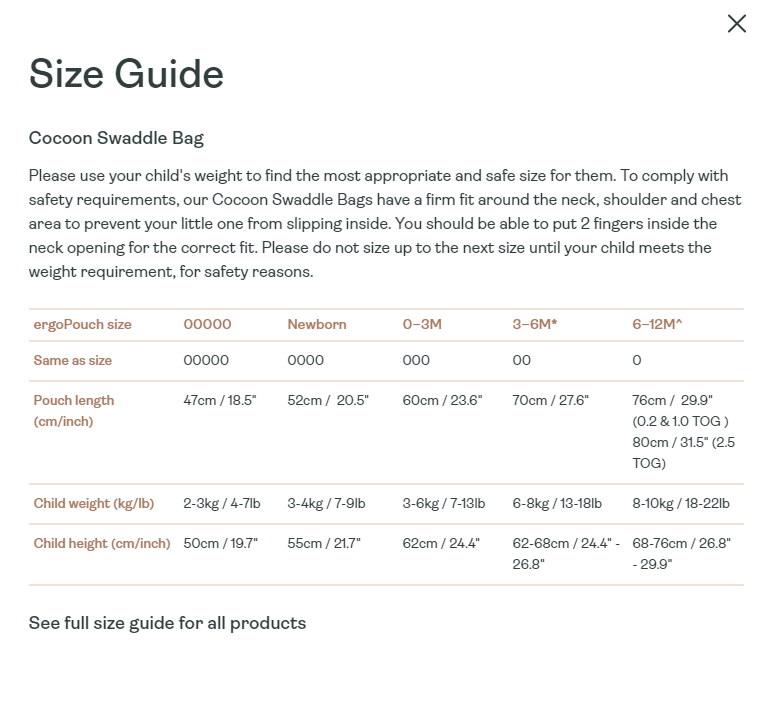 ergoPouch Organic Winter Swaddle Sleeping Bag | 2.5 Tog | 3-6 Months - Oatmeal