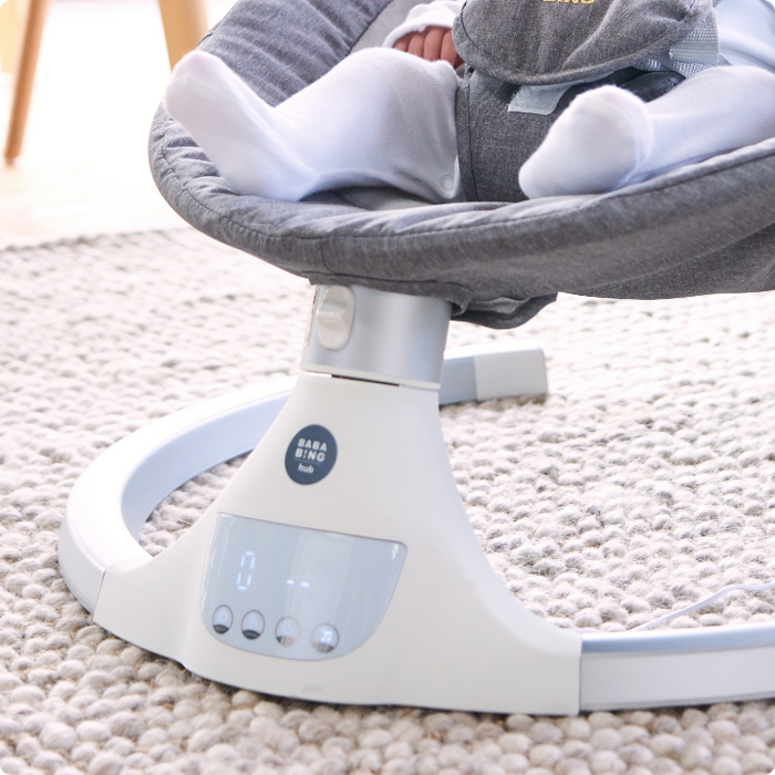 Bababing Hub Bluetooth Electric Baby Swing - Grey