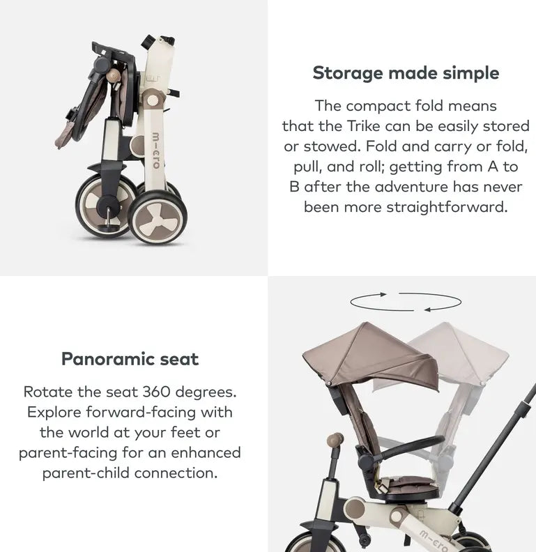 Micro Scooters 7 in 1 Foldable FlexiTrike - Latte