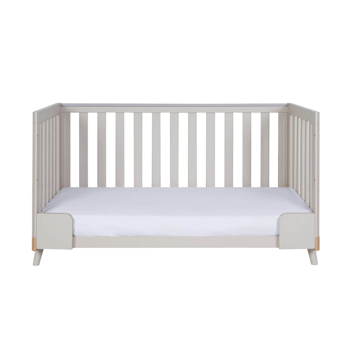 Tutti Bambini Hygge 3 Piece Nursery Furniture Set with Cot Bed, Dresser & Wardrobe - Light Oak / White Sand