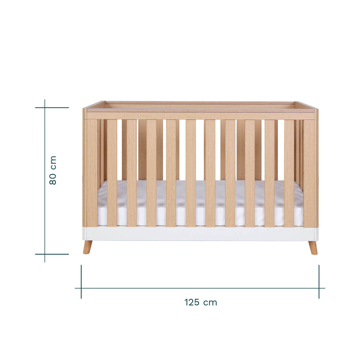 Tutti Bambini Hygge Mini Cot Bed - White/Light Oak